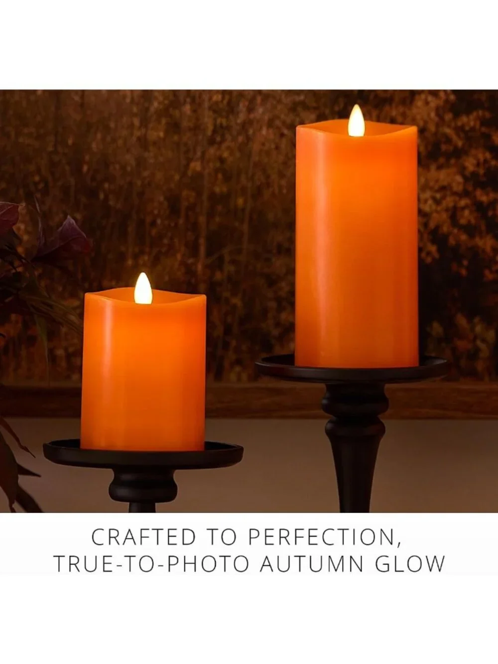 Flameless LED Candle with Timer, Real Wax Pillar, 3x6.5 Inch, Fall Decor, Remote